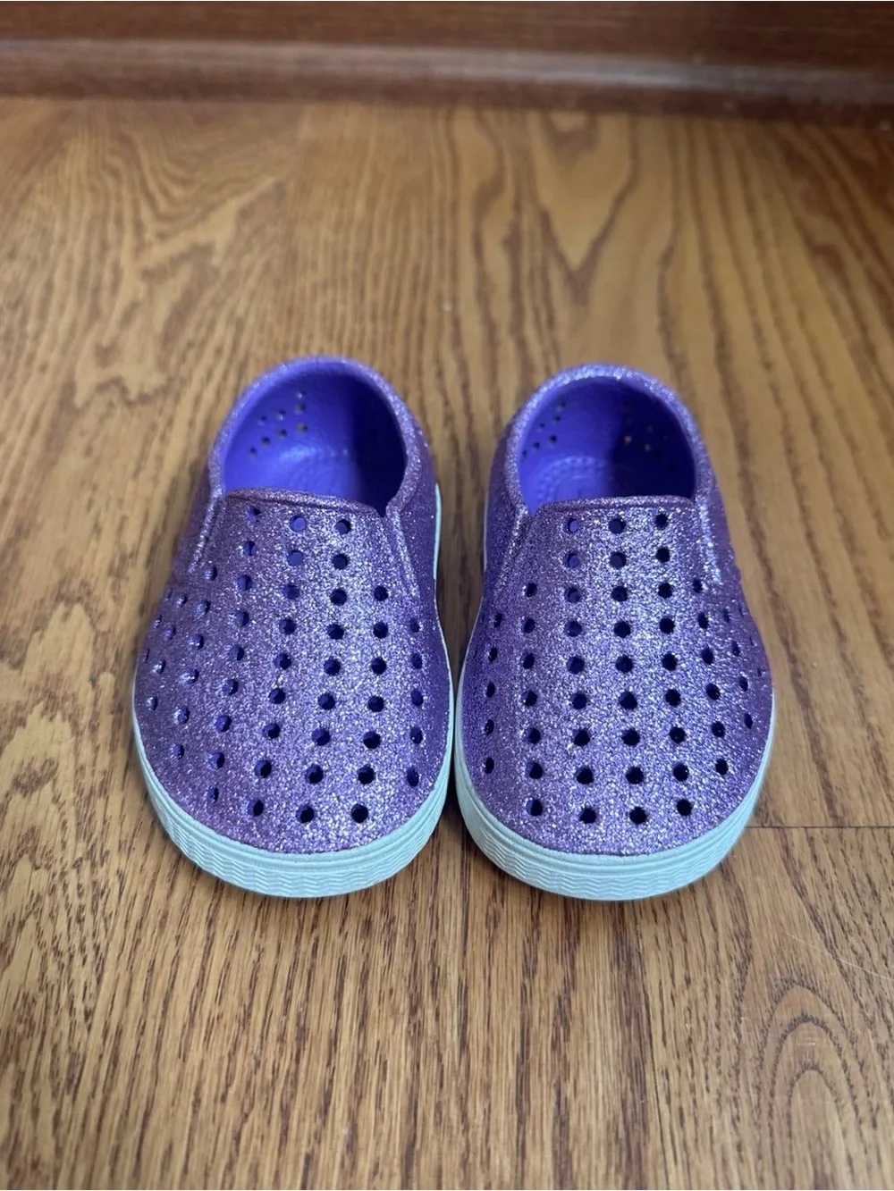 Native Miles Shoes Girls C4 Purple Glitter